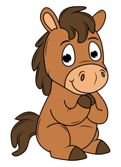 cute horse animal cartoon illustration