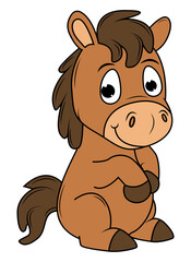 cute horse animal cartoon illustration