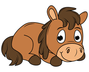 cute horse animal cartoon illustration
