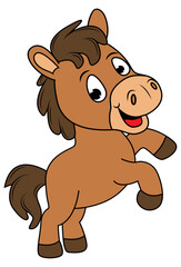 cute horse animal cartoon illustration
