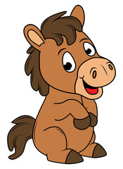cute horse animal cartoon illustration