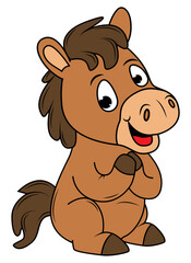 cute horse animal cartoon illustration