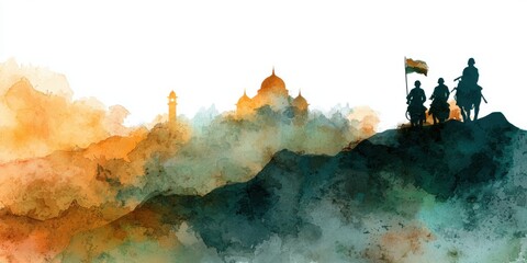 Watercolor Poster Design Honoring Kargil Vijay Diwas