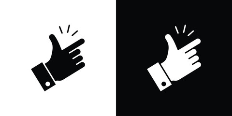 Finger snapping icons, emblem logo or badge designs.