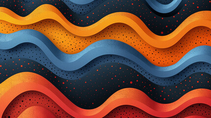 Abstract wavy layered design with textured colors.