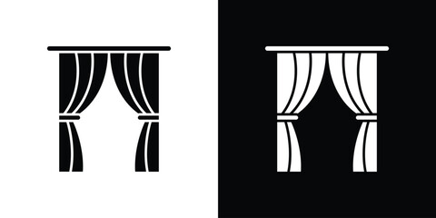 Curtain icons, emblem logo or badge designs.