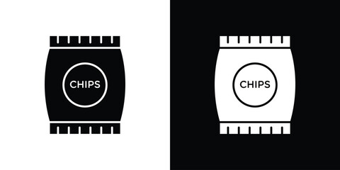 Chips icons, emblem logo or badge designs.