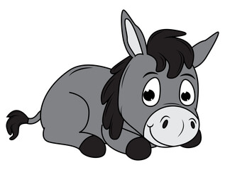cute donkey animal cartoon illustration