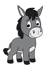 cute donkey animal cartoon illustration