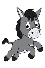 cute donkey animal cartoon illustration