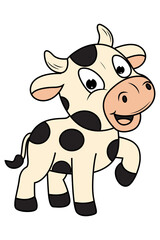 cute cow animal cartoon