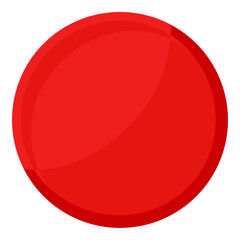 Glossy red circle isolated on white background