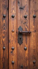 Close-up of a rustic wooden door