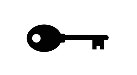 Simple Black Silhouette of a Classic Key.