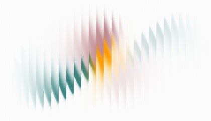 Abstract Blurred Shape: Colorful Motion Effect with Green, Orange, and Purple Hues on White Background, Minimalist Style