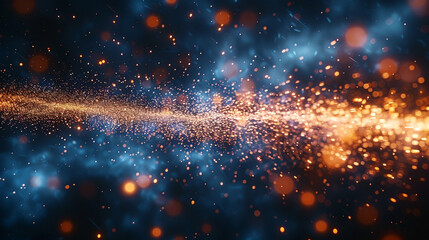 Abstract fiery sparks, digital art, glowing particles, vibrant colors, 