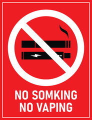 No smoking and no vaping sign