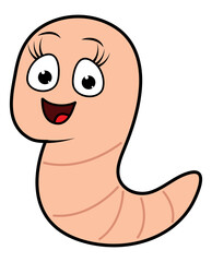 cute worm animal cartoon illustration