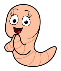cute worm animal cartoon illustration