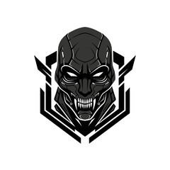 Cybernetic Oni Mask: Futuristic Samurai-Inspired Design