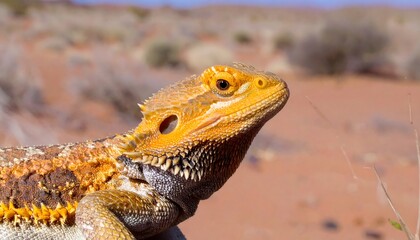 Close-up of a vibrant lizard