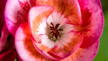 Close-up of a vibrant pink and white flower