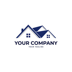 simple and clean real estate logo with a house