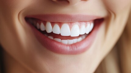 Fototapeta premium A Beautiful Woman with a Dazzling White Smile, Representing Cosmetic Dentistry and Teeth Whitening.