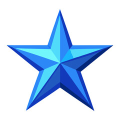Obraz premium Blue geometric star isolated on white background