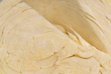 cabbage after washing during cooking, cabbage for cooking vegetable dishes