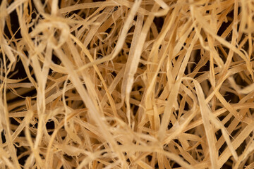 yellow sawdust from wood and for decorative and creative work of artisans or gift wrapping