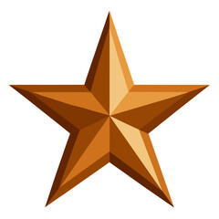 Obraz premium Golden star shape isolated on white background