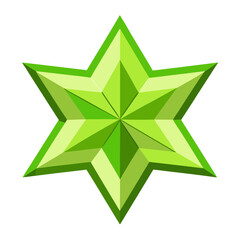 Obraz premium Green geometric starburst shape isolated on white background