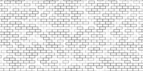 Abstract black brick wall texture pattern on white background vector illustration for modern design, digital artwork, wallpaper, backdrop and graphic decoration.