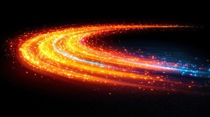 Abstract glowing fiery arc