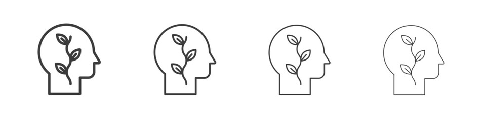 Think green icon symbol. Vector isolated illustration.