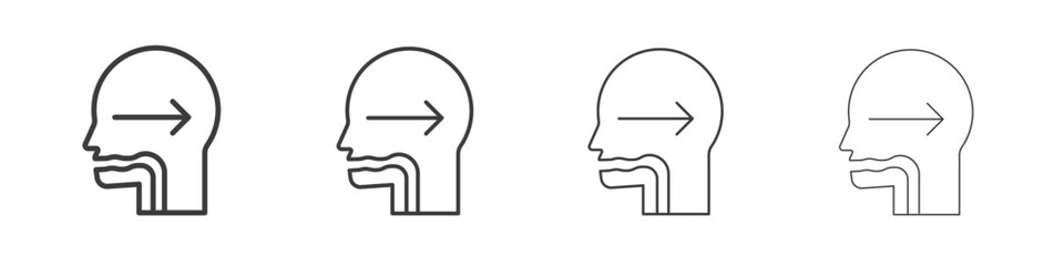 Swallowing reflex icon symbol. Vector isolated illustration.