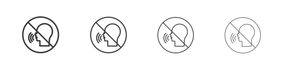 Stop talking sign symbol. Vector isolated illustration.