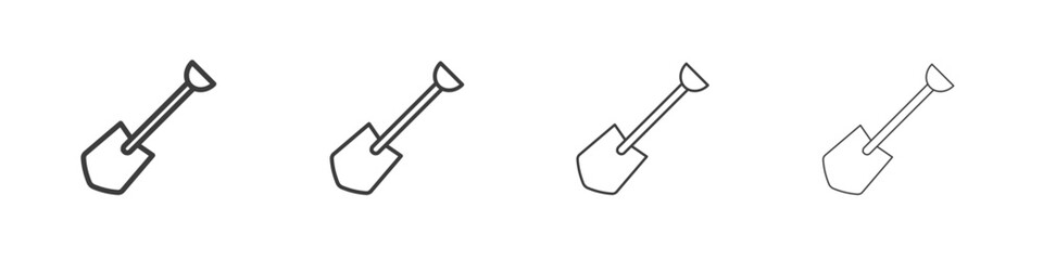 Shovel icon symbol. Vector isolated illustration.