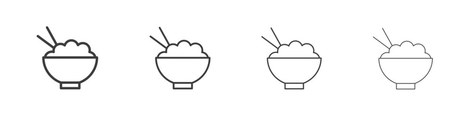 Rice bowl icon symbol. Vector isolated illustration.