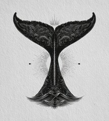 Detailed, symmetrical whale tail design