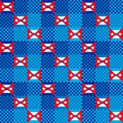 Obraz premium cuba flag on plaid pattern for decoration and etc. vector illustration