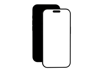 High-quality mockup of a black smartphone with a blank screen, ideal for app presentations or website designs. Download now!