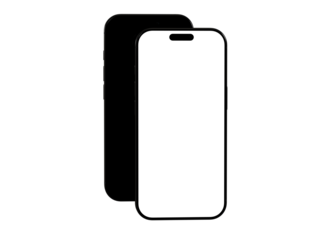 High-quality mockup of a black smartphone with a blank screen, ideal for app presentations or website designs. Download now!