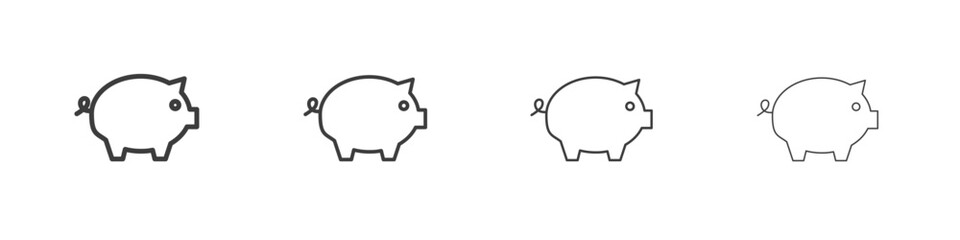 Piggy bank pack. vector glyph flat icons