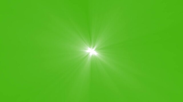 white gray light ray 4k loop animation on green screen. Shining star and light rays motion graphics with green screen.
 Twinkle stars light on green screen background.