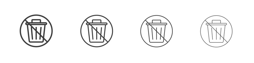 No trash icon symbol. Vector isolated illustration.