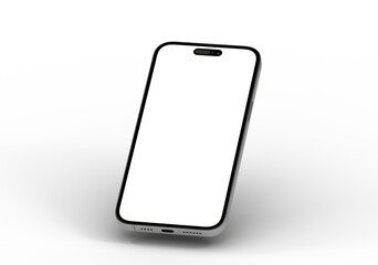 High-quality photo of a modern smartphone with a blank screen, perfect for app presentations or website mockups.