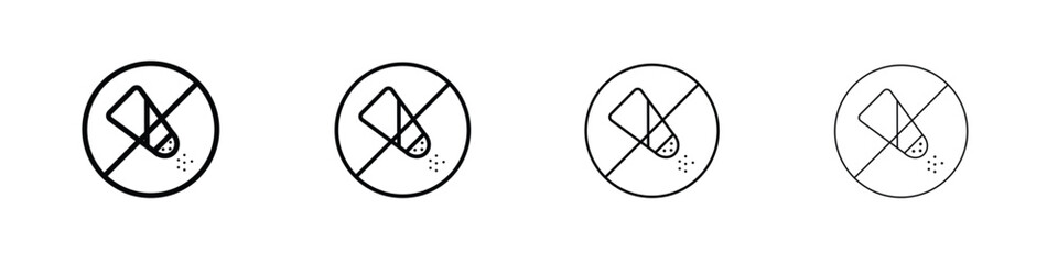 No salt sign symbol. Vector isolated illustration.