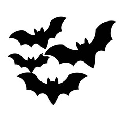 Black Halloween bats silhouette